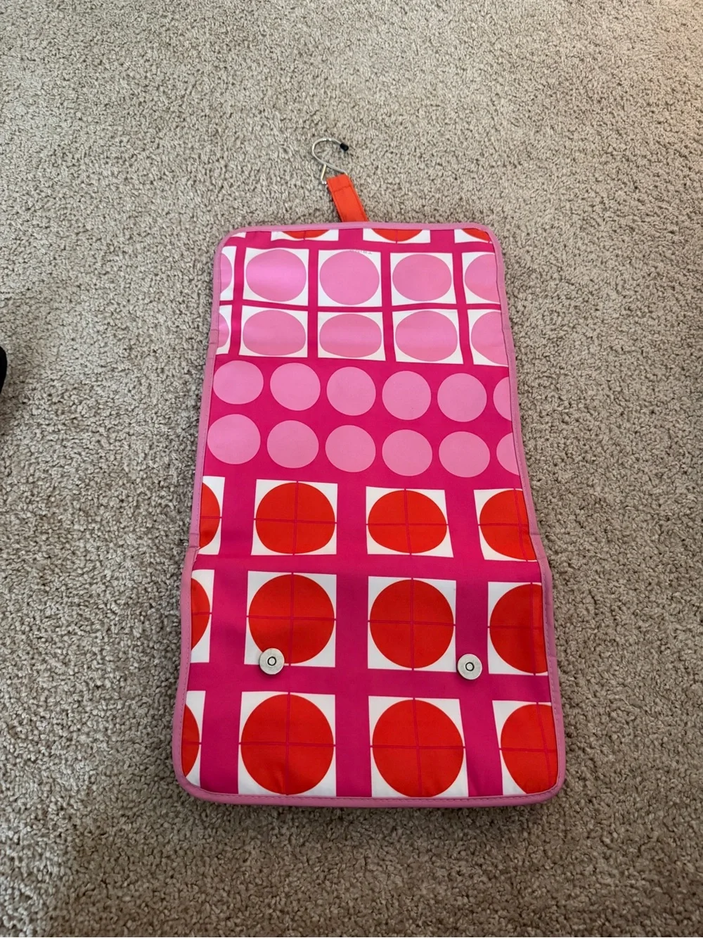 Foldable Cosmetic Organizer Pouch in Pink and Red